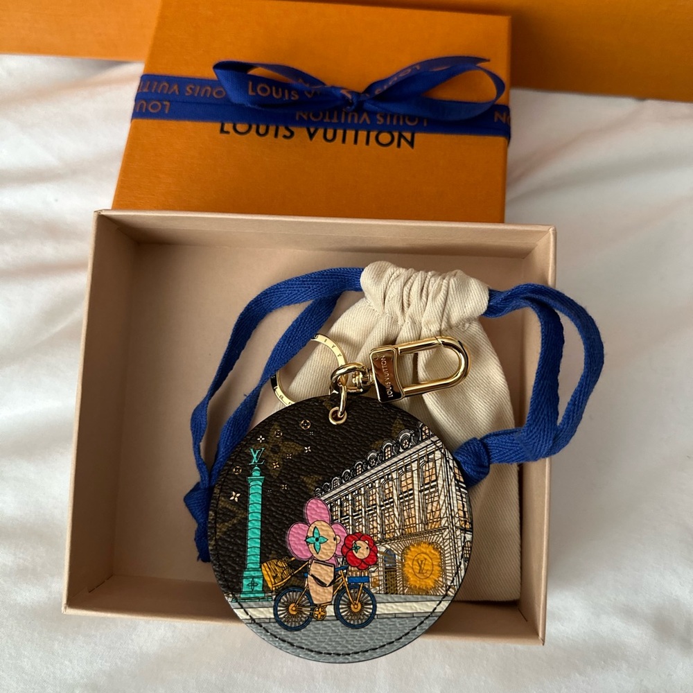 Authentic Louis Vuitton Christmas animation keychain/ bag charm